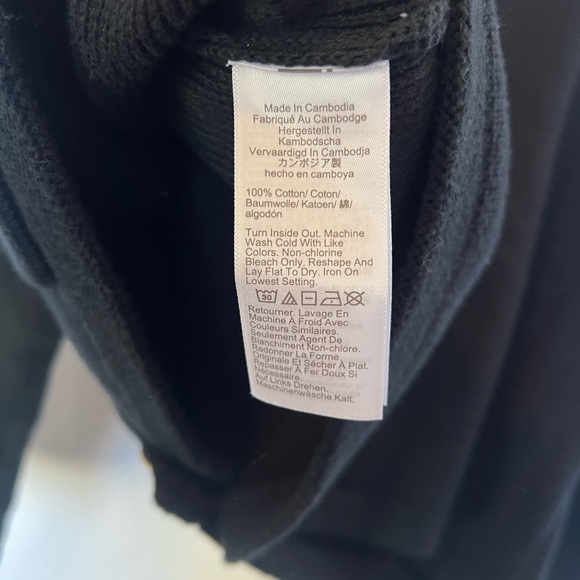 J.Crew Emilie Patch-Pocket Sweater Lady Jacket Cardigan Black Gold‎ Buttons XXL - Picture 7 of 10